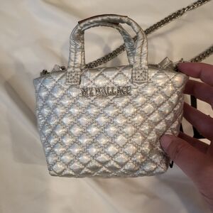 Mz Wallace Hologram micro Sutton with chain crossbody